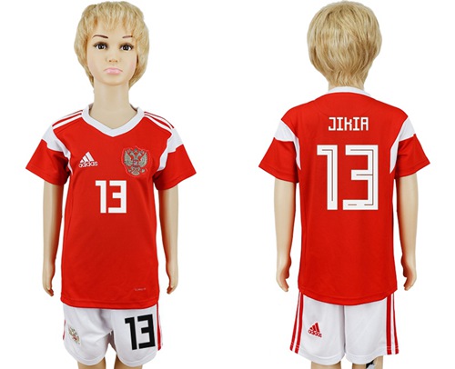 Russia #13 Jikia Home Kid Soccer Country Jersey